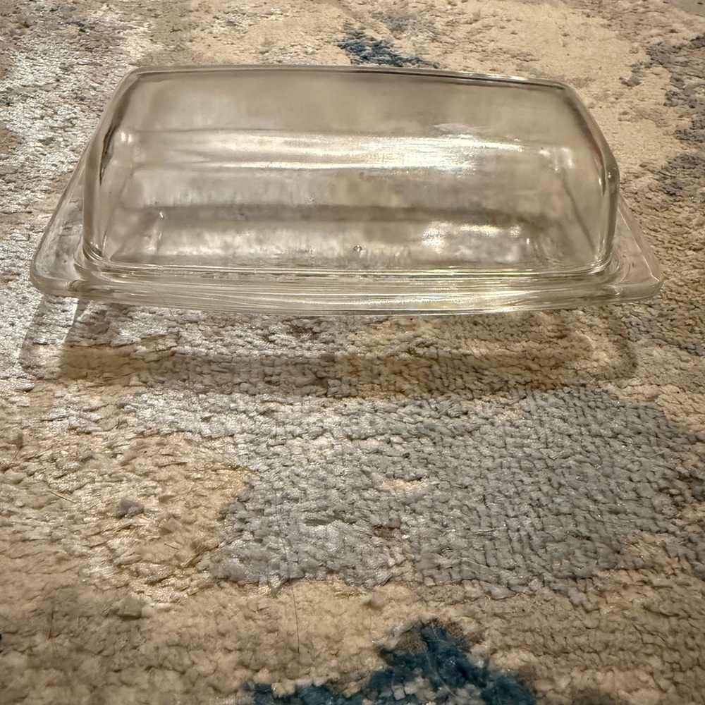 Vintage Corning Pyrex Clear Glass Covered Butter Dish